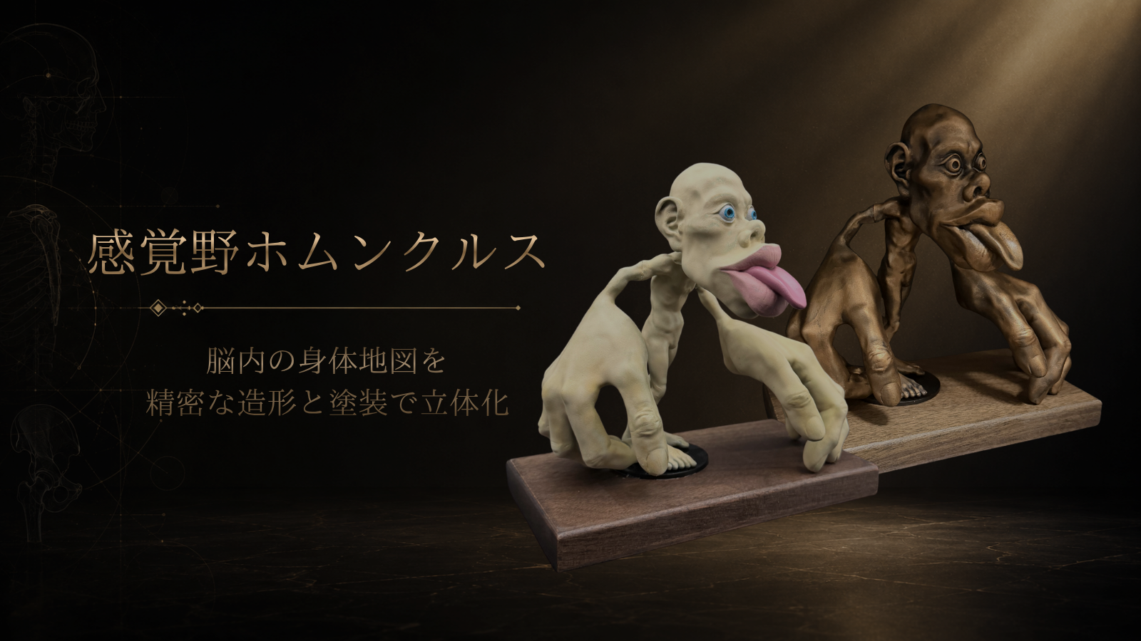 感覚野ホムンクルス ブロンズモデルとカラーモデル